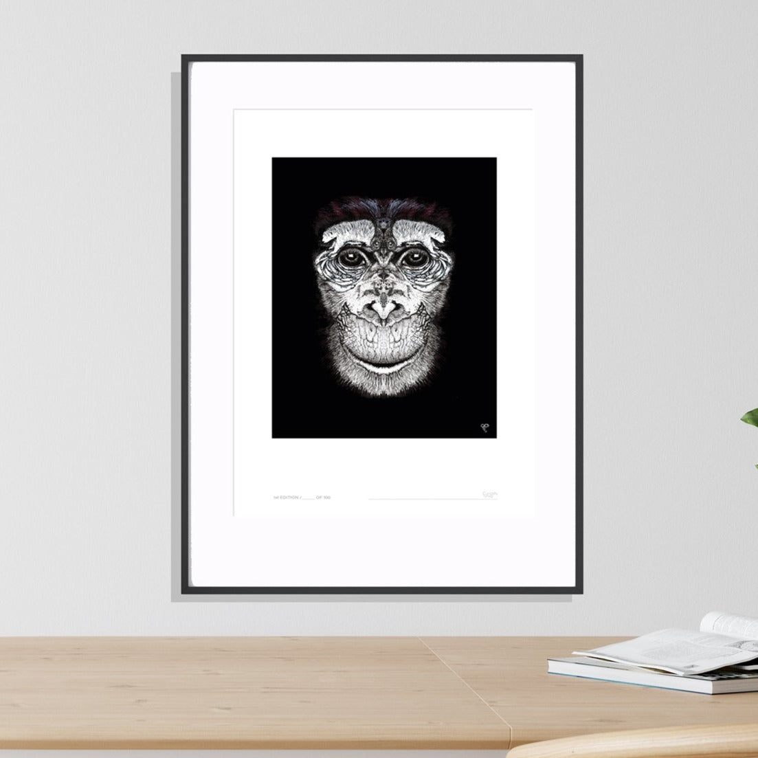Curious Creatures Series - Chimp Champ - Limited Edition Print