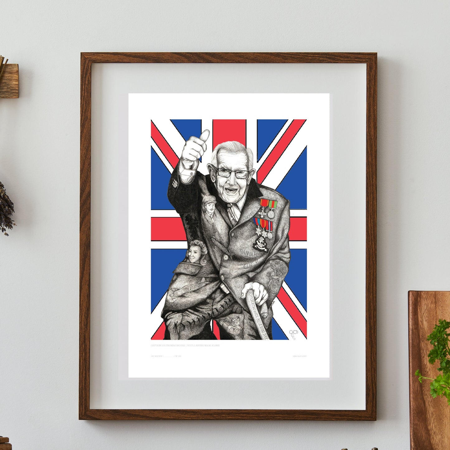 Portrait Series - Captain Sir Thomas Moore You'll Never Walk Alone - Limited Edition Print