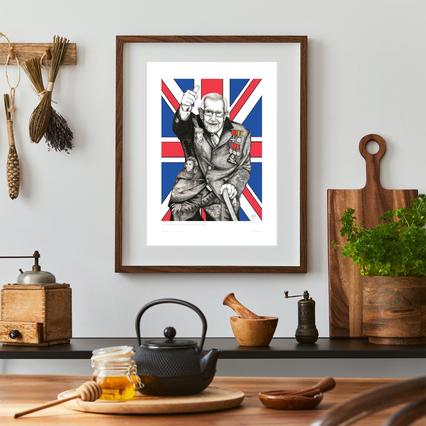 Portrait Series - Captain Sir Thomas Moore You'll Never Walk Alone - Limited Edition Print