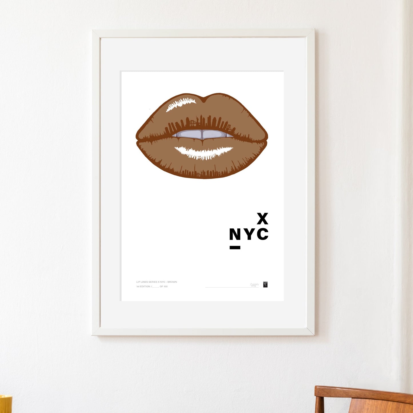 Lip Lines Series X NYC - Brown - Limited Edition Print