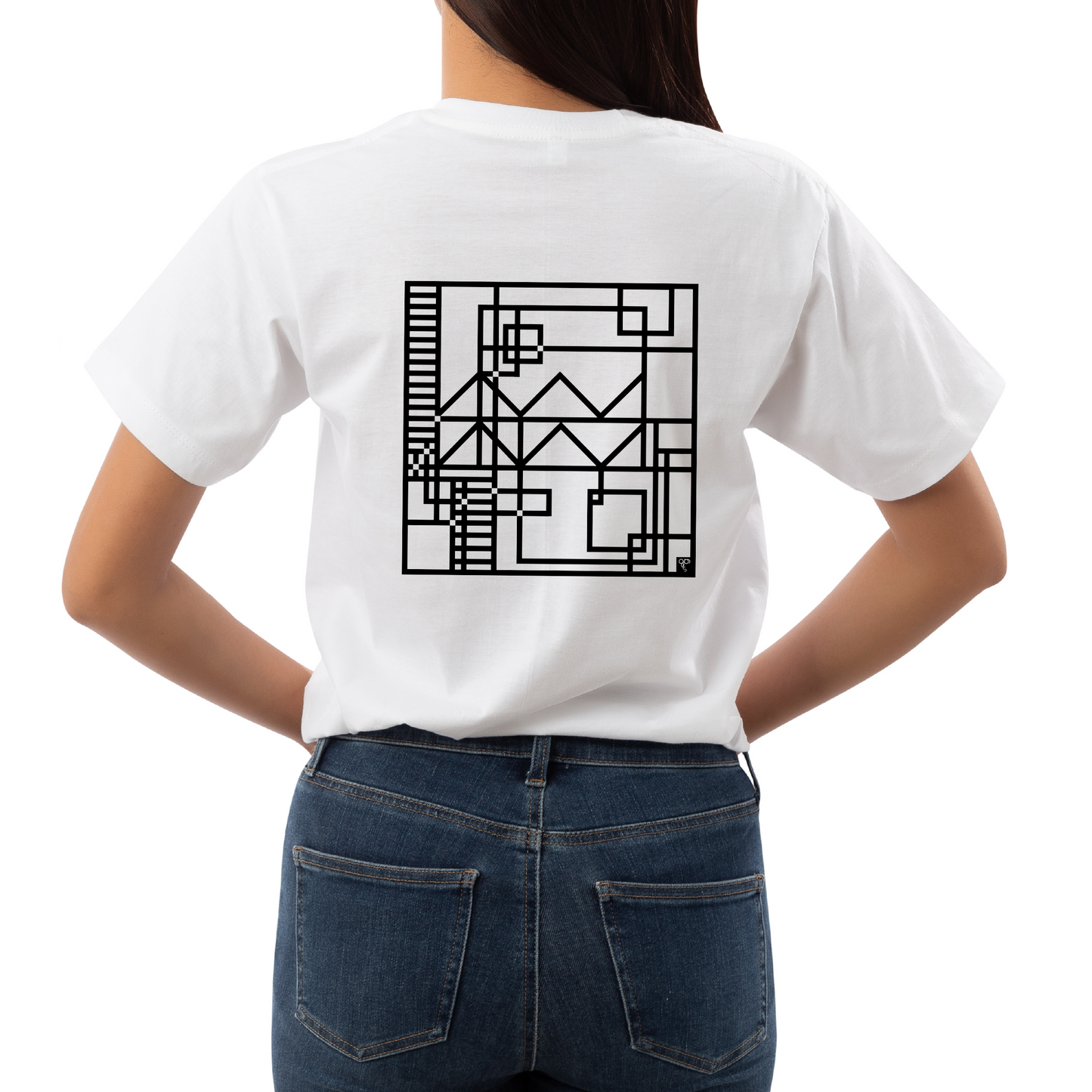 Zodiac Series Abstract Lines Aquarius | Unisex T-Shirt - White