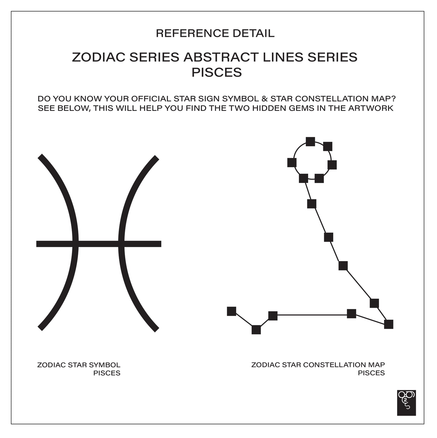 Zodiac Series - Abstract Lines - Pisces - Limited Edition Print