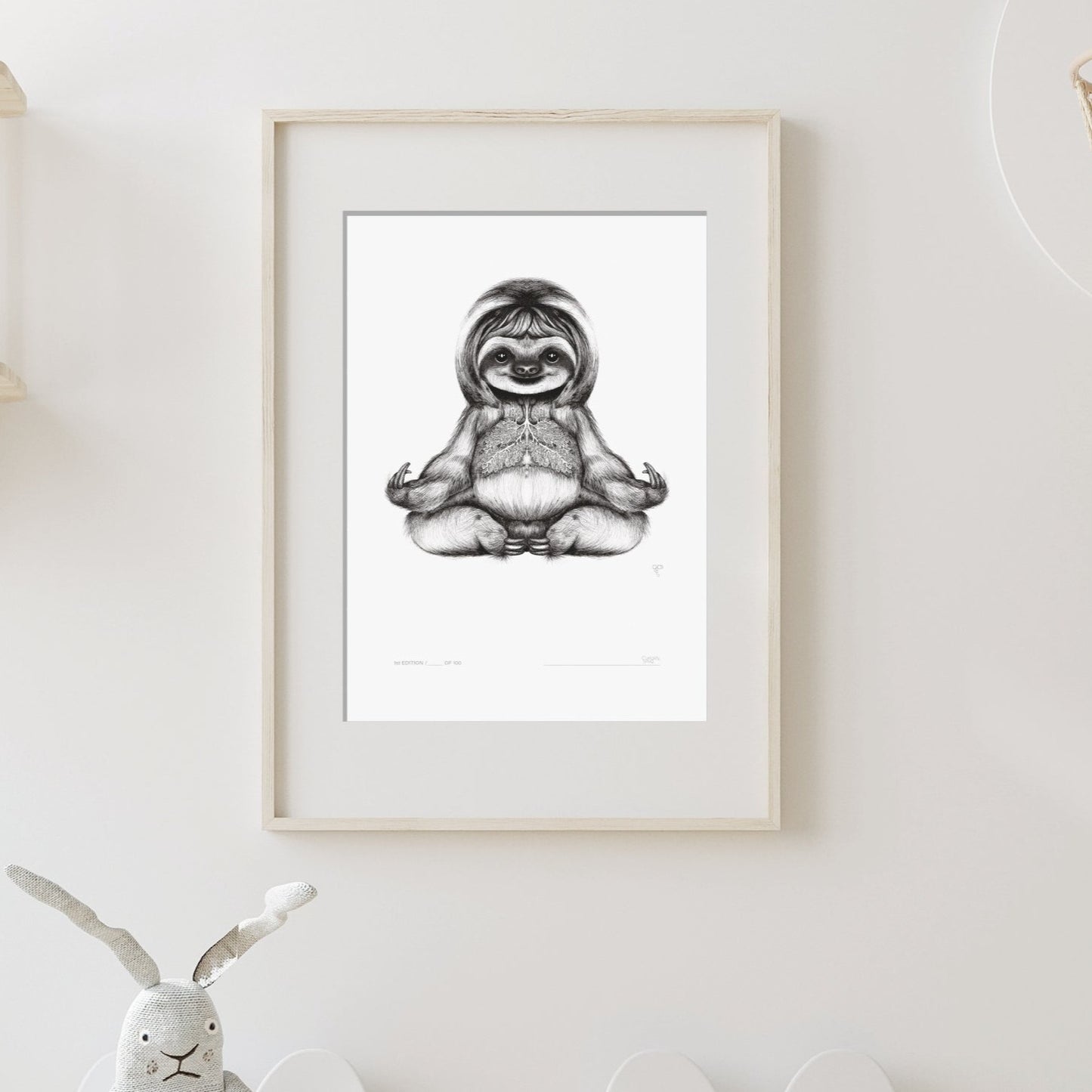 Curious Creatures Series - Salvador 'Surrender' Sloth - Limited Edition Print