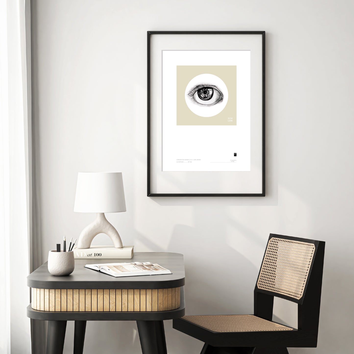 London Eye Series - I C U - LDN - Beige - Limited Edition Print