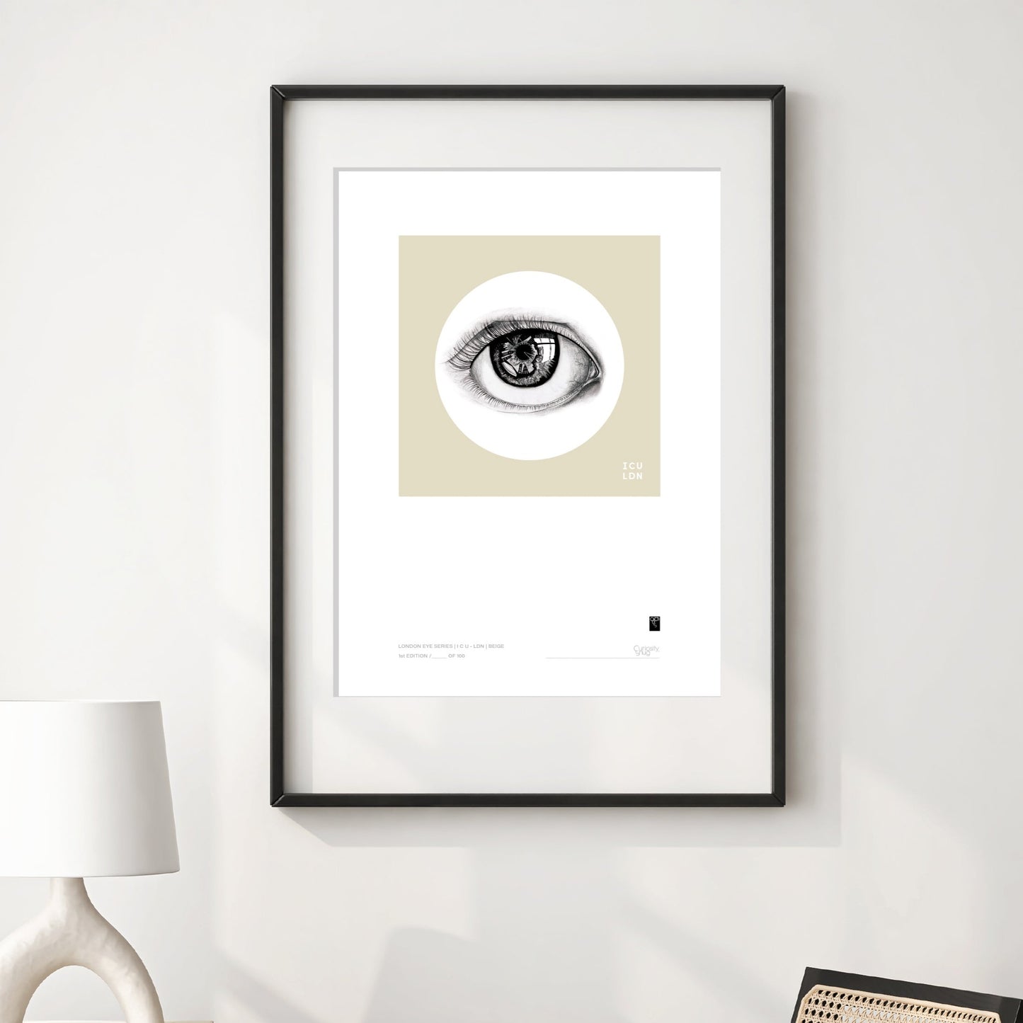 London Eye Series - I C U - LDN - Beige - Limited Edition Print