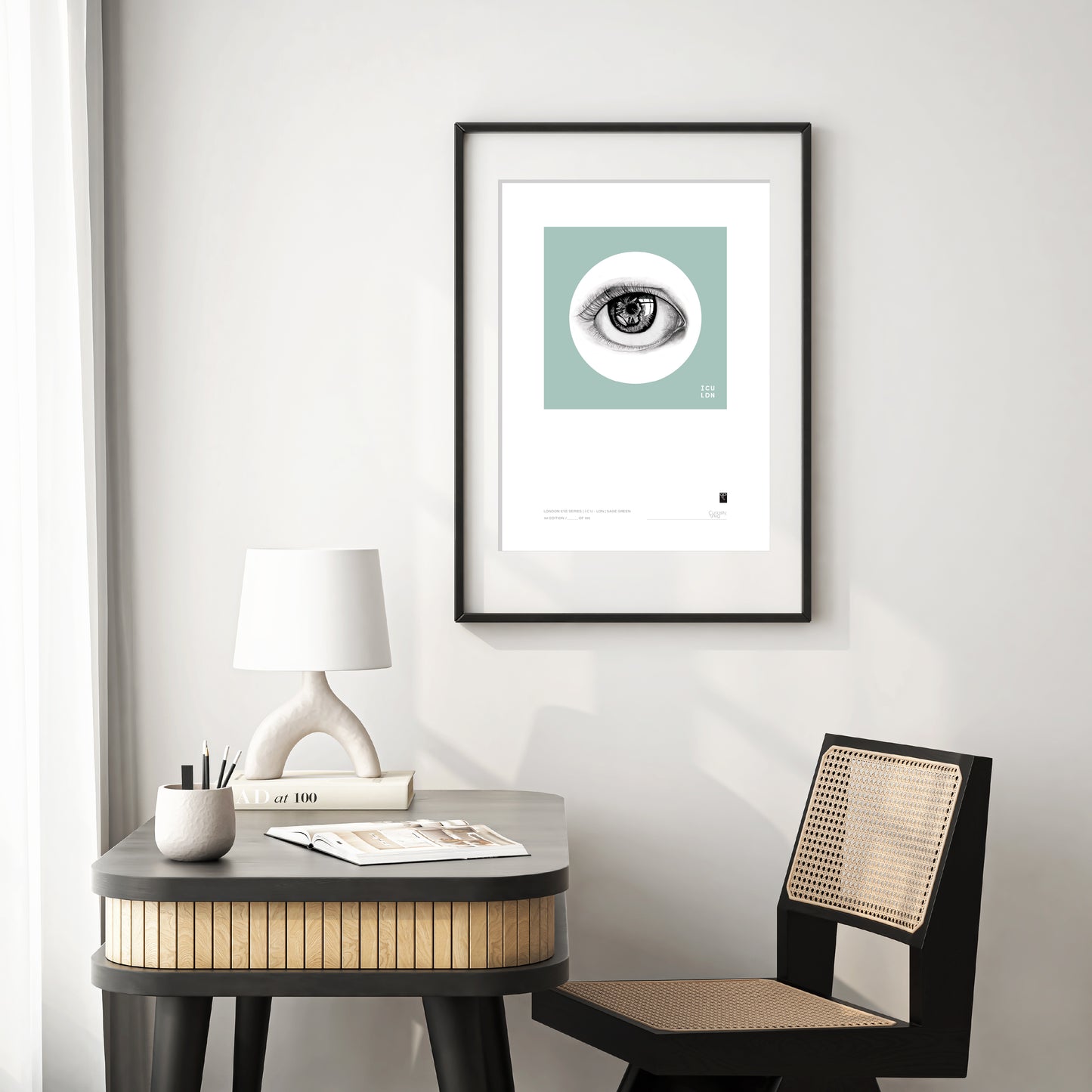 London Eye Series - I C U - LDN - Sage Green - Limited Edition Print