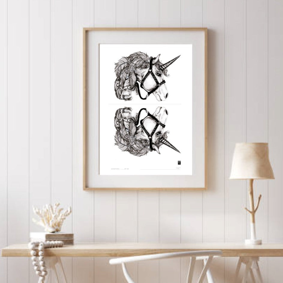 Curious Creatures Series - Self Reflection Unicorn - Limited Edition Print
