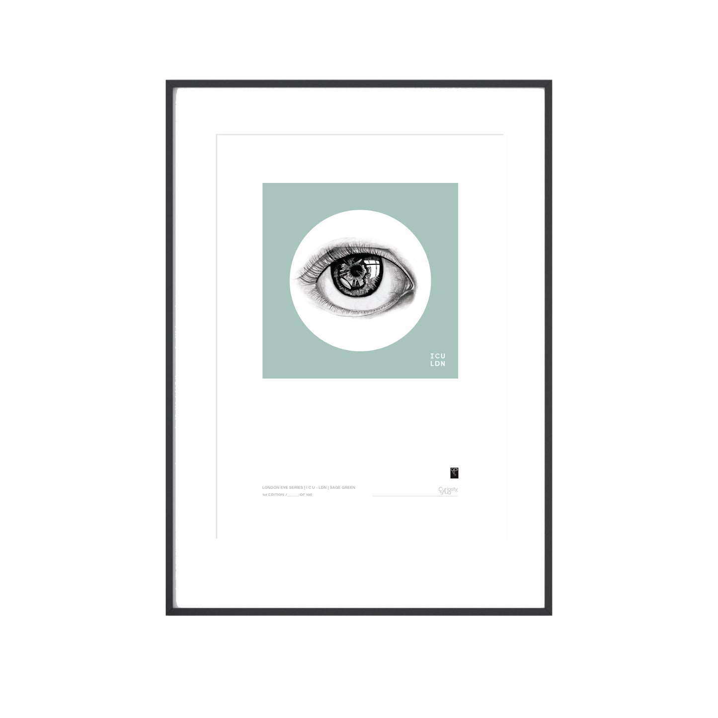 London Eye Series - I C U - LDN - Sage Green - Limited Edition Print