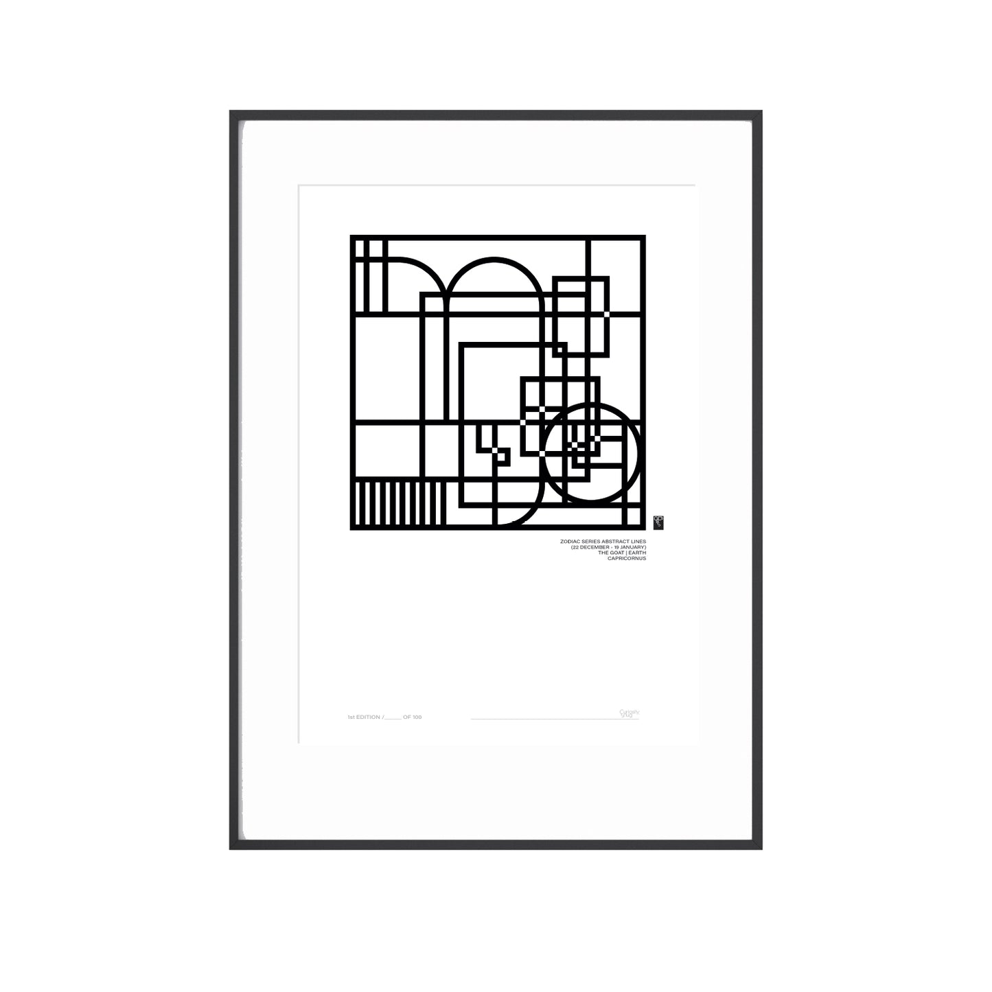 Zodiac Series - Abstract Lines - Capricornus - Limited Edition Print