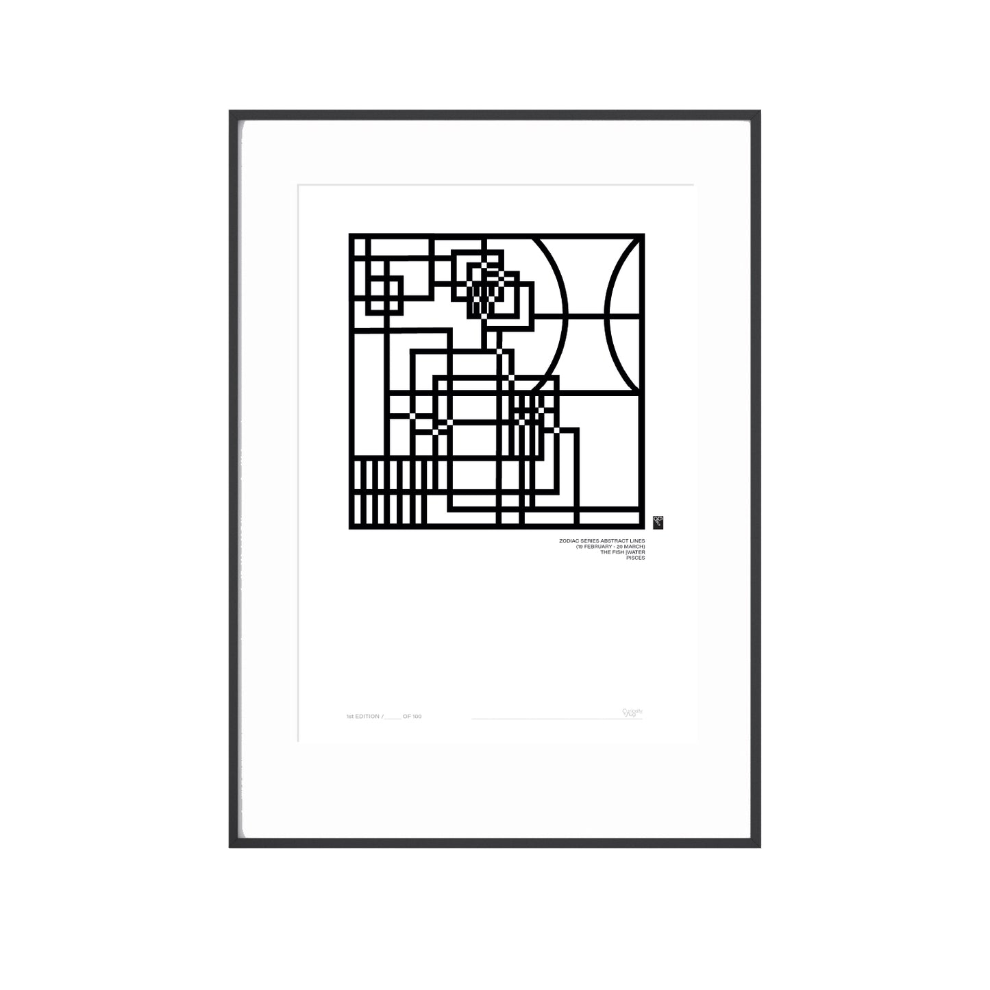 Zodiac Series - Abstract Lines - Pisces - Limited Edition Print