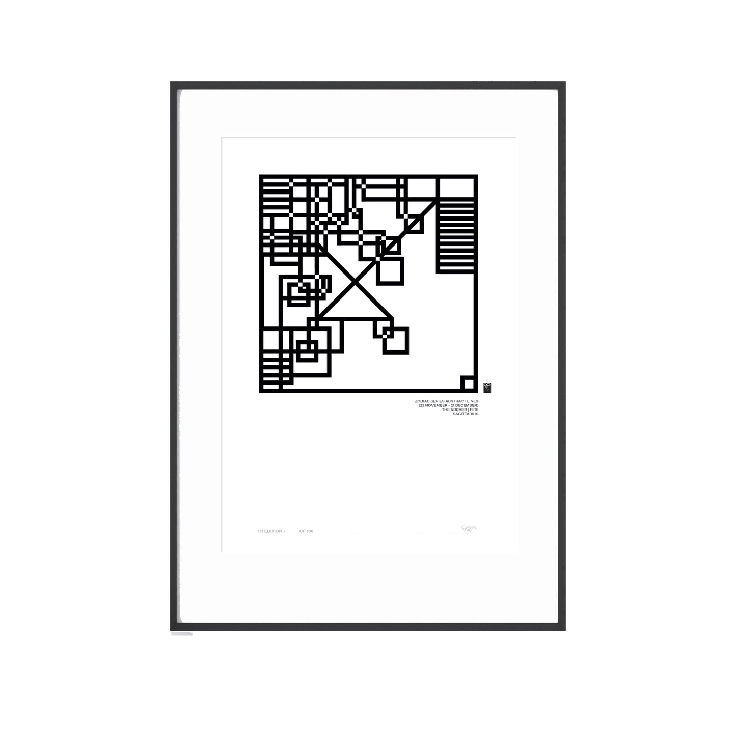 Zodiac Series - Abstract Lines - Sagittarius - Limited Edition Print