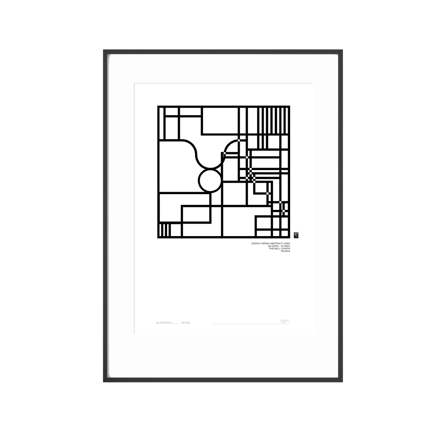 Zodiac Series - Abstract Lines - Taurus - Limited Edition Print