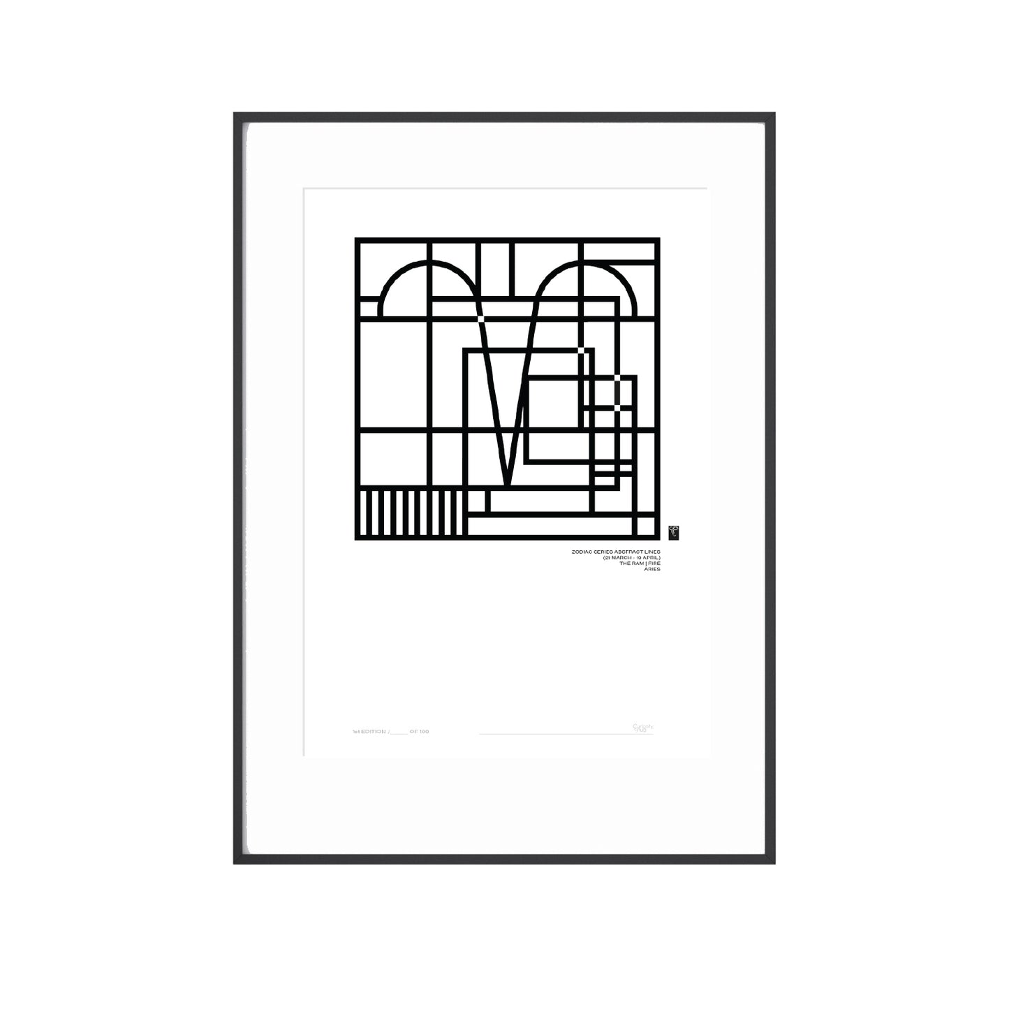 Zodiac Series - Abstract Lines - Aries - Limited Edition Print