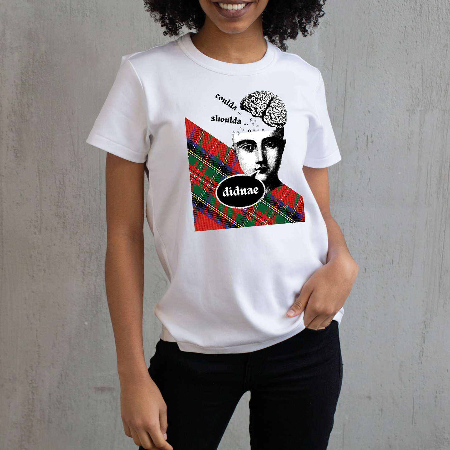Coulda, Shoulda, Didnae | Madscot Unisex T-Shirt - White