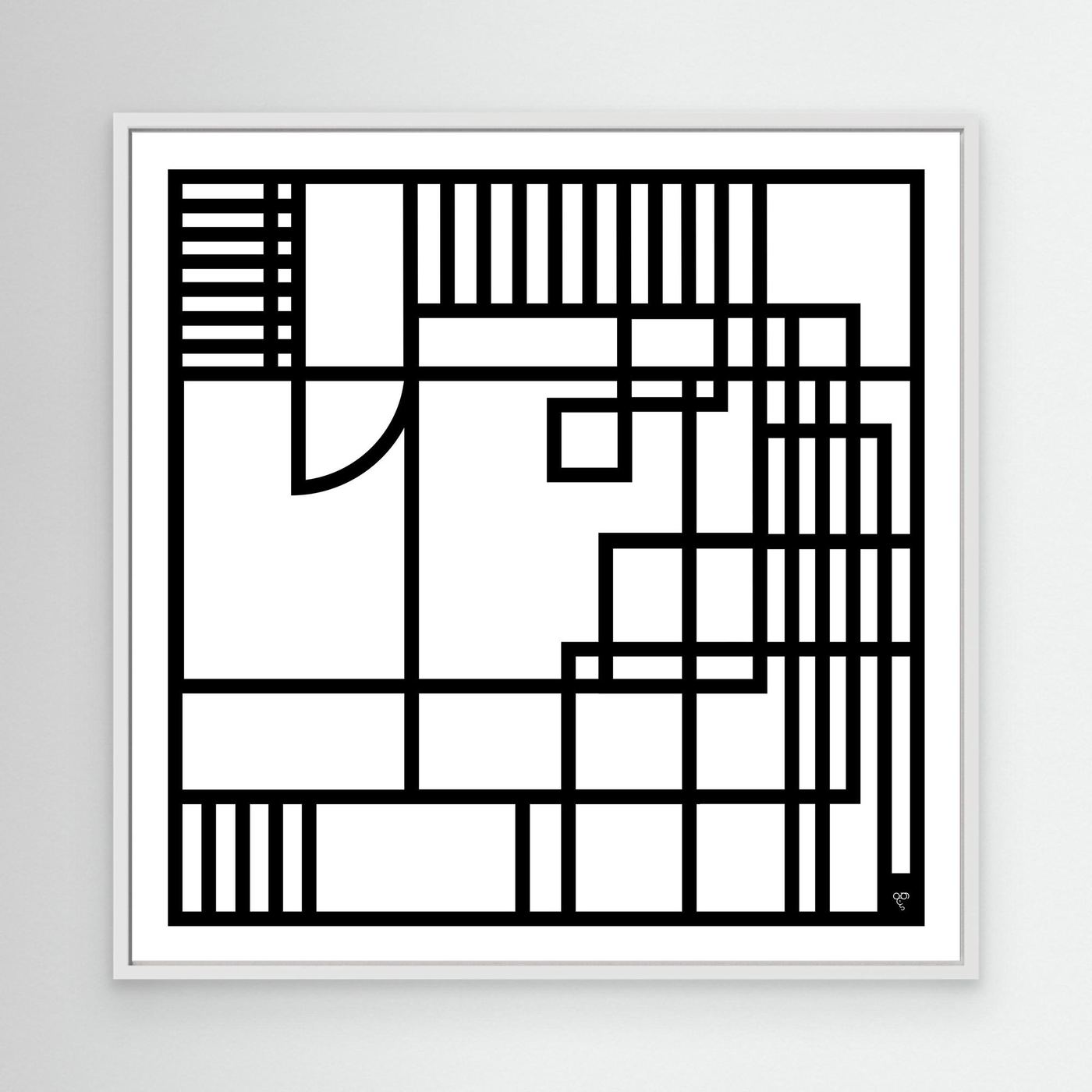 Numerology Series - Abstract Lines - No.1 - Limited Edition Framed Canvas