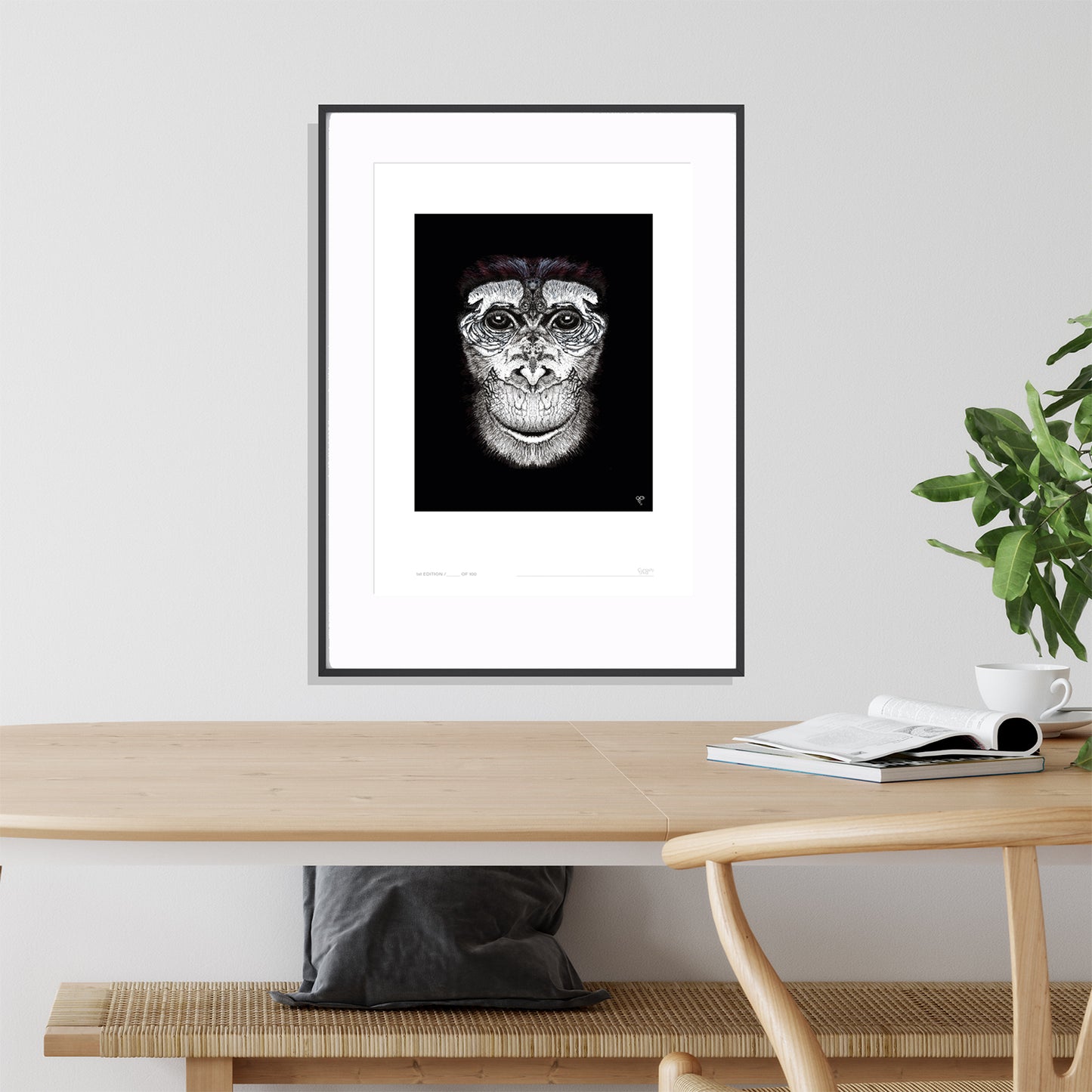 Curious Creatures Series - Chimp Champ - Limited Edition Print