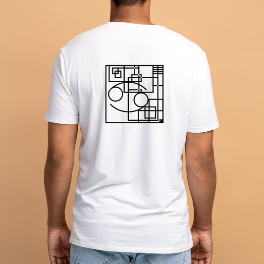 Zodiac Series Abstract Lines Cancer | Unisex T-Shirt - White