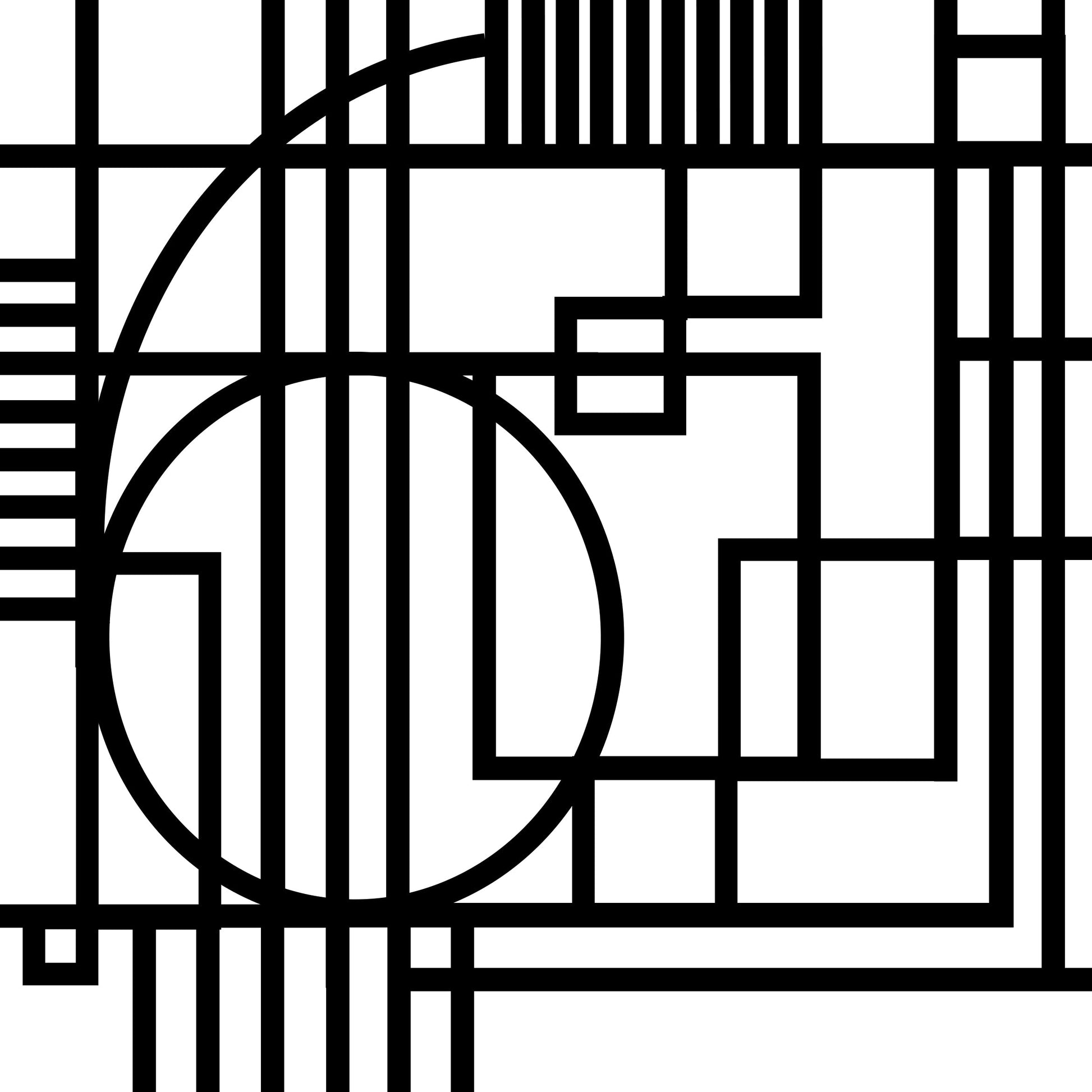 Numerology Number 6, limited edition print design with black lines on a white background