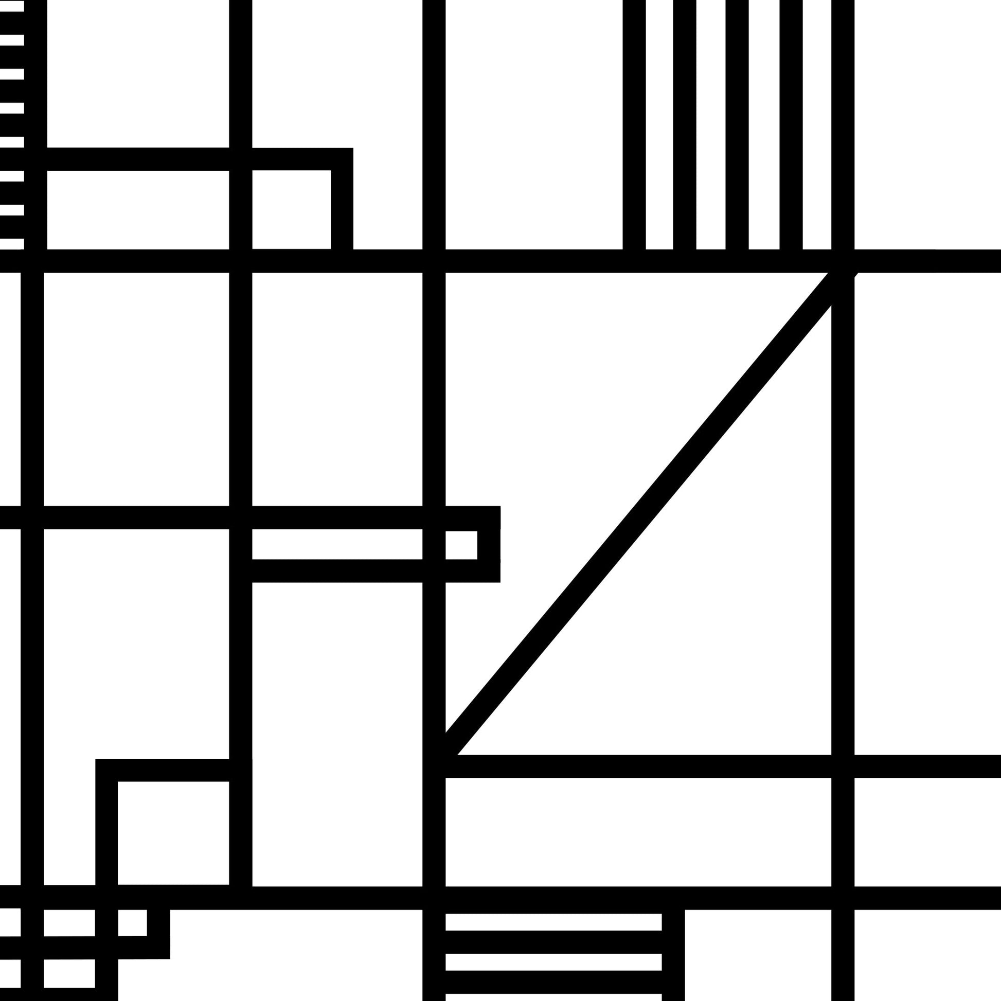 Numerology No.4 Abstract Limited edition Print design with black lines on a white background