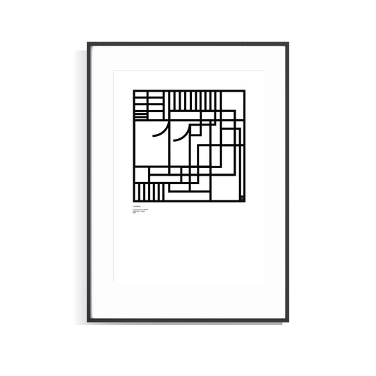Framed black and white Numerology Number 11 limited edition art print on a white background