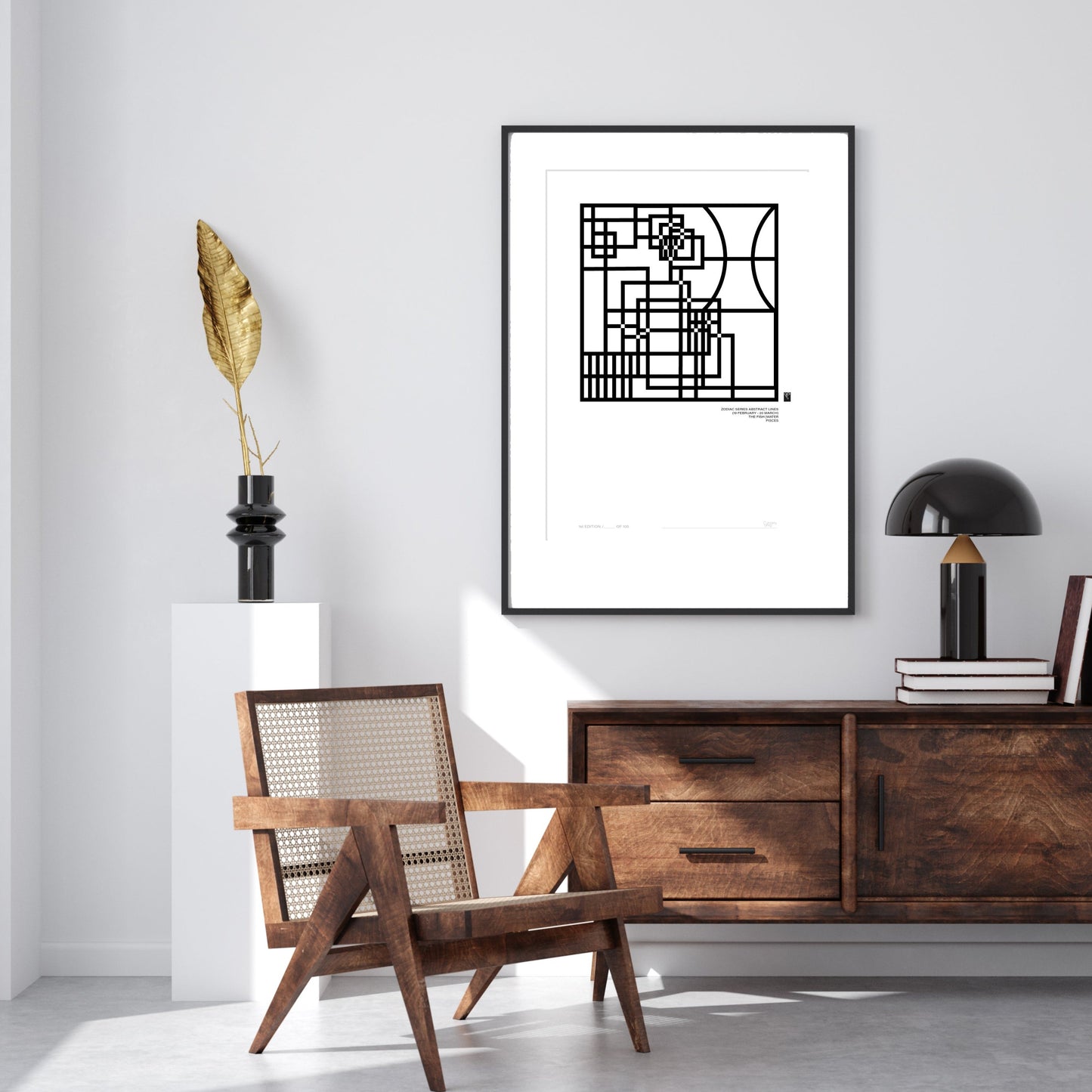 Zodiac Series - Abstract Lines - Pisces - Limited Edition Print