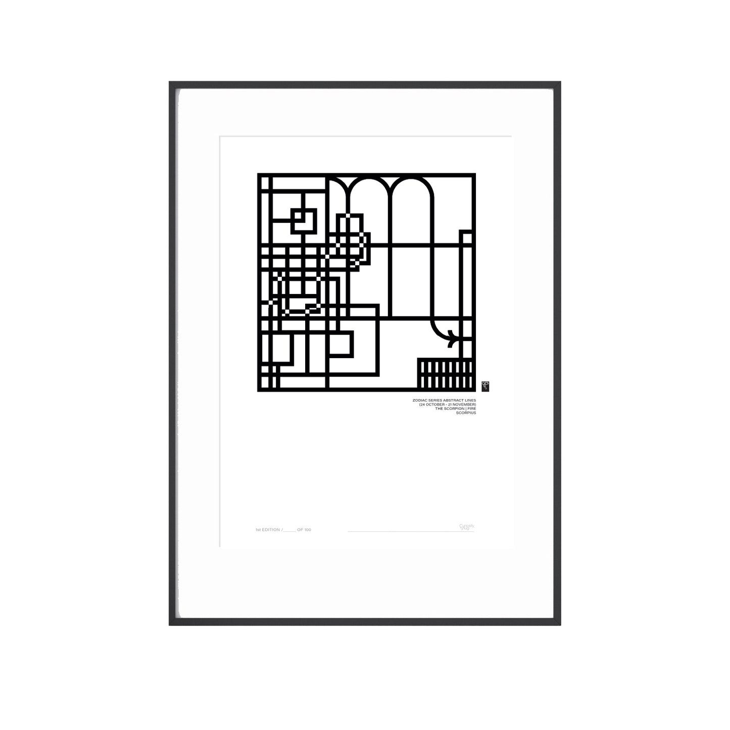 Zodiac Series - Abstract Lines - Scorpius - Limited Edition Print