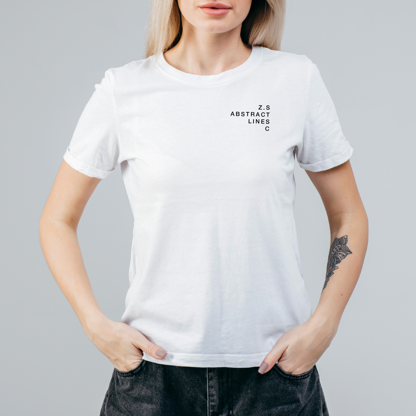 Zodiac series Abstract Lines Capricornus | Unisex T-Shirt - White