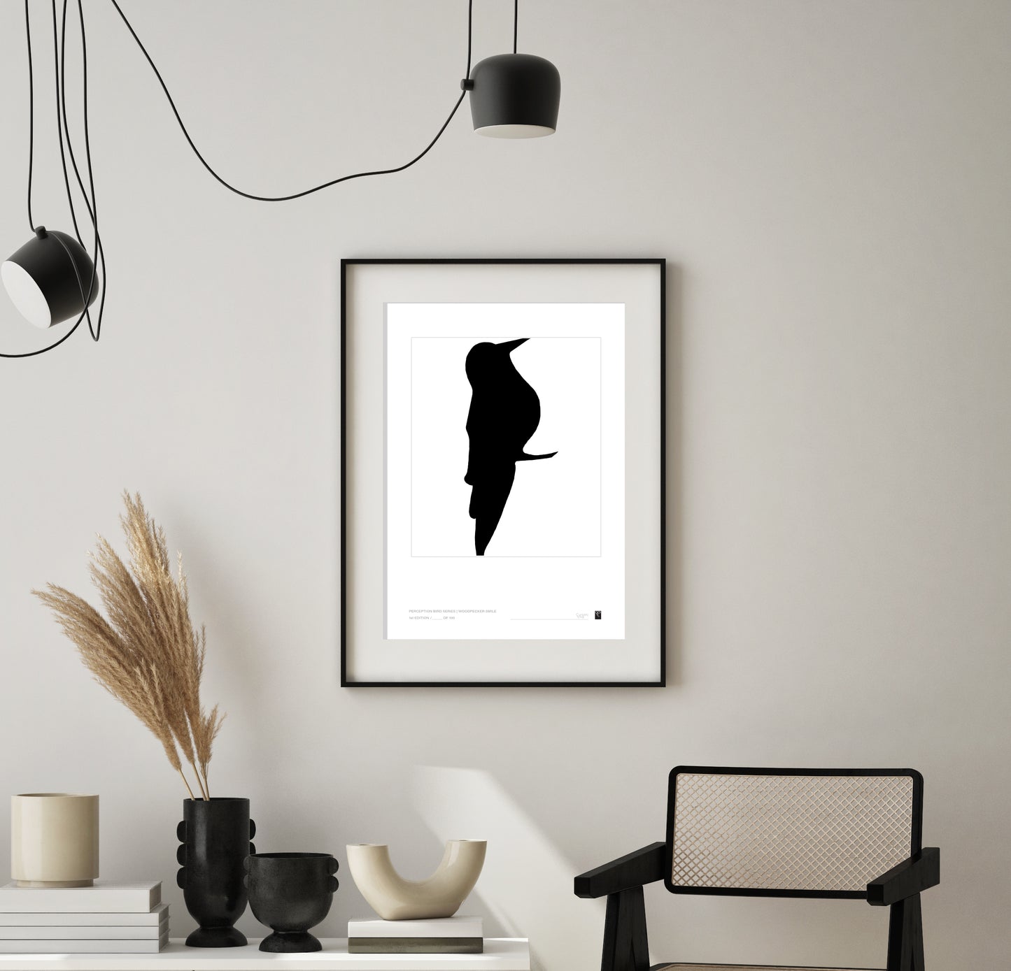 Abstract Bird Series - Woodpecker Smile - Limited Edition Print