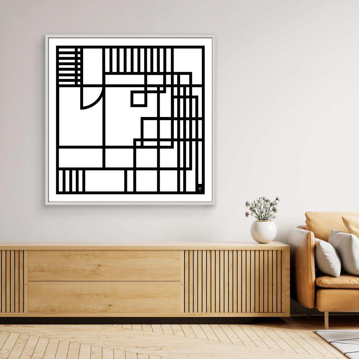 Numerology Series - Abstract Lines - No.1 - Limited Edition Framed Canvas