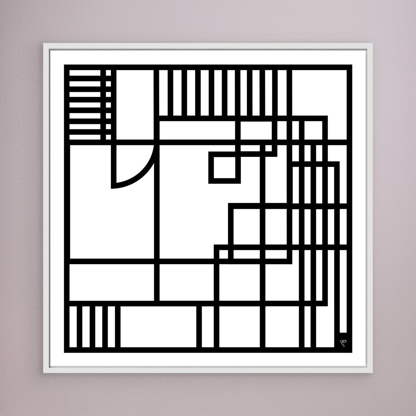Numerology Series - Abstract Lines - No.1 - Limited Edition Framed Canvas
