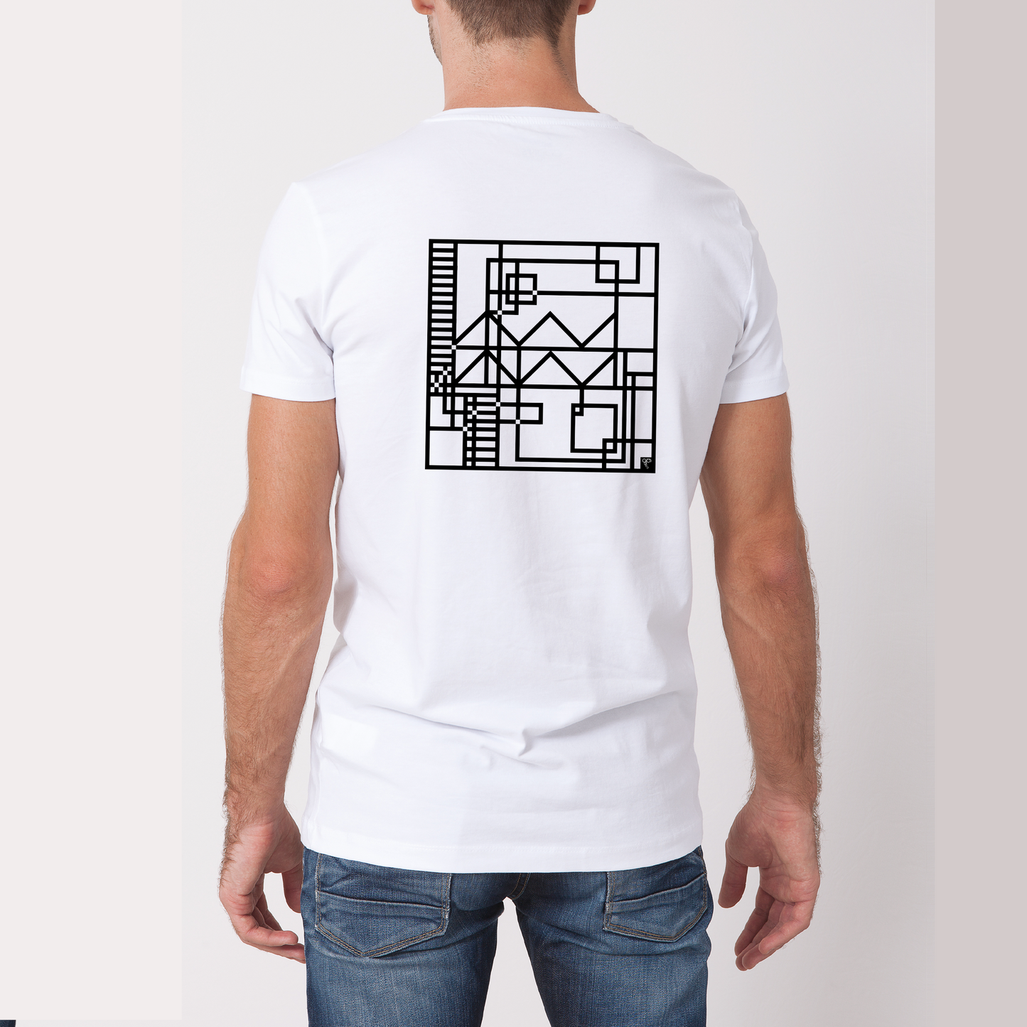 Zodiac Series Abstract Lines Aquarius | Unisex T-Shirt - White
